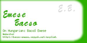emese bacso business card